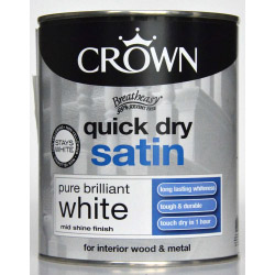 Crown Quick Dry Satin 750ml - Pure Brilliant White - STX-727026 