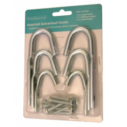 Headbourne Galvanised Hooks Assorted Pack of 6 - 30x65mm, 40x95mm, 45x125mm - STX-744876 