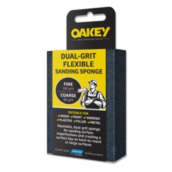 Oakey Dual-Grit Flexible Sanding Sponge - 90 x 65 x 25mm - Fine/Coarse - STX-791458 