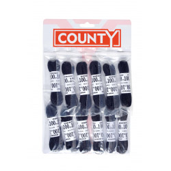 County Boot Laces Black - Card 12 - STX-799298 