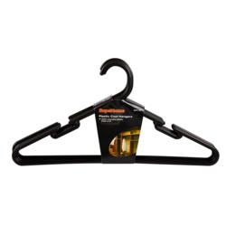 SupaHome Plastic Coat Hangers - Black - STX-806602 