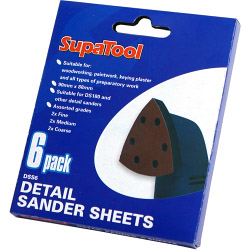 SupaTool Detail Sander Sheets - 6 Piece - STX-812800 