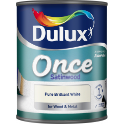 Dulux Once Coat Satin Wood 750ml - Brilliant White - STX-815739 