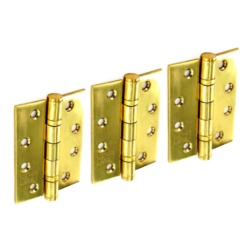 Securit Stainless Steel B.B. Hinges Polished Brass (1 1/2 Pair) - 100mm - STX-829986 