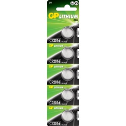 GP Lithium Button Cell Battery - CR2016 Card 5 - STX-856924 