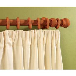 Woodside Walnut Effect Wooden Curtain Pole - 300cm, 28mm diameter - STX-866594 