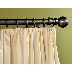 Woodside Black Metal Extending Curtain Pole - 120cm-210cm, 16-19mm diameter - STX-866615 