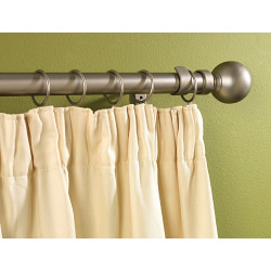 Woodside Silver Metal Extending Curtain Pole - 120cm-210cm, 16-19mm diameter - STX-866621 