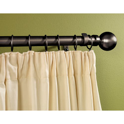 Woodside Black Metal Extending Curtain Pole - 180cm-300cm, 16-19mm diameter - STX-866638 