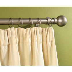 Woodside Silver Metal Extending Curtain Pole - 180cm-300cm, 16-19mm diameter - STX-866644 