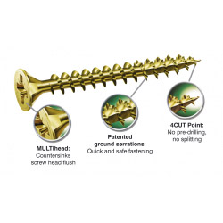 Spax Woodscrews With Yellox Coating - 5.0mm x 50mm Box 500 - STX-869885 