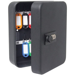 Sterling 20 Hook Combination Key Cabinet - Black - STX-878930 