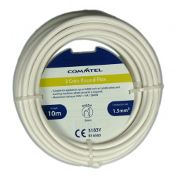 Commtel 3 Core Round Flex White 10m 1.5mm2 - STX-880305 