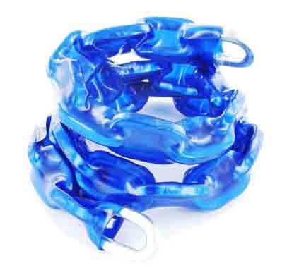 Square link blue thermowrap sleeve chain 6 x 800mm - B1281