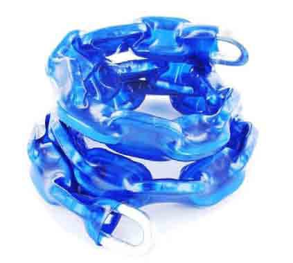 Square link blue thermowrap sheath chain 6 x 800mm - B1281