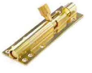 Brass door bolt 1" wide 100mm - S1501