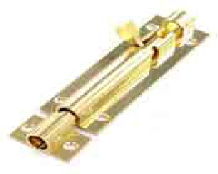 Brass door bolt 1" wide 100mm - S1511