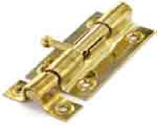 Reversible bolt Brass plated 50mm - S1545