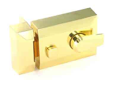 Brass double locking nightlatch + Brass cylinder Standard - S1730