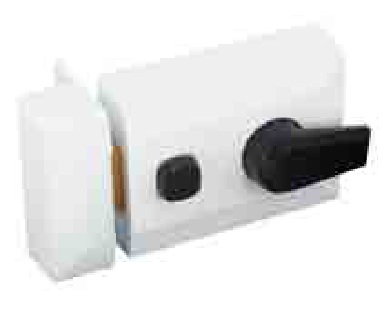 White double locking nightlatch + Brass cylinder Standard - S1734