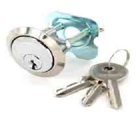Chrome plated spare cylinder 3 keys Universal - S1751