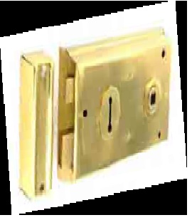 Double handed rim lock Brass 140mm - S1843