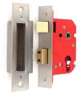 Euro sashlock. Brass plated 48mm c/c 63mm - S1852