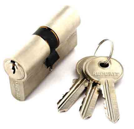 Euro cylinder Brass 3 KEYS 30 x 30mm - S2002