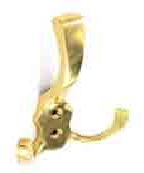 Brass hat & twin coat hook 125mm - S2564