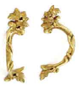 Brass fancy handles per pair 95mm - S2671