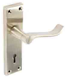 Brushed Nickel scroll lock handles 150mm - S2720