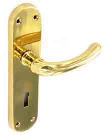 Rosa Brass lock handles 187mm - S2825