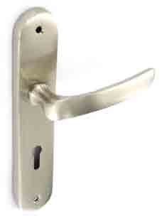 Eleanor brushed Nickel lock handles 195mm - S2865