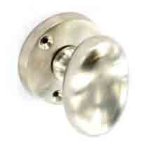 Brushed Nickel oval mortice knobs 60mm - S2870