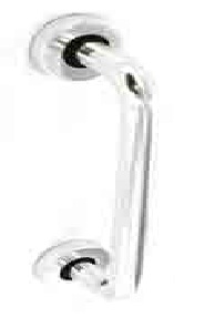 Aluminium round bar pull polished with roses 230mm - S3125