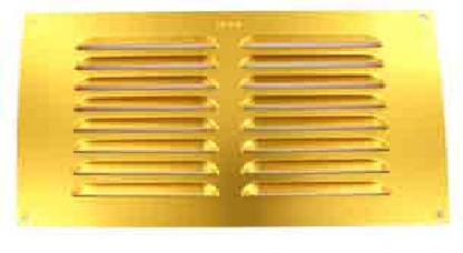 Aluminium Louvre vent Gold 9" x 9" - S3218