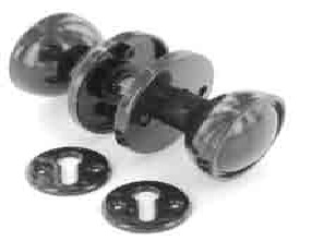 Plastic mortice knob set White 60mm - S3240