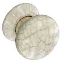 Ceramic door knobs cracked Cream 60mm - S3282