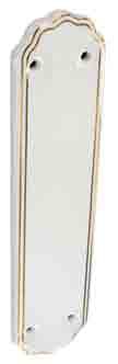 Ceramic finger plate White / Gold lines 255mm - S3287