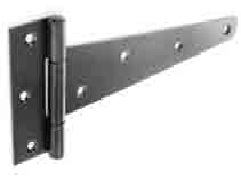 Tee hinges heavy Black 2.3mm 200mm 8" - S4563