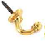 Brass tieback hooks ball end small - S6501