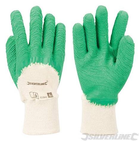 Silverline 427550 Latex Builders Gloves Large