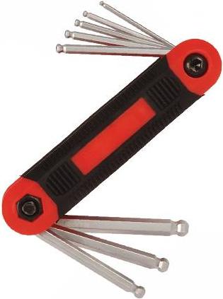 Silverline - 8PCE FOLDING METRIC BALL END HEX KEY SET - 196609