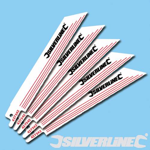 Silverline - 5PK 150MM RECIPROCATING BI-METAL SAW BLADES - 427542