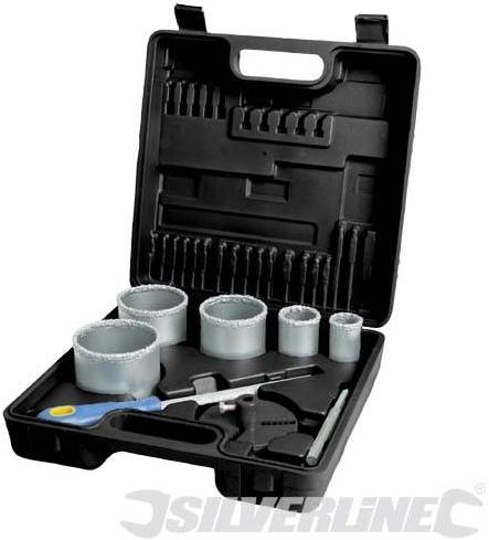 Silverline - 8PCE HOLESAW SET (CARBIDE GRIT) - 633621