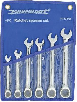 Silverline - 6PCE METRIC RATCHET SPANNER SET - 633788