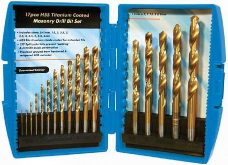 Silverline - 17PCE TITANIUM COATED HSS DRILL SET - 633829