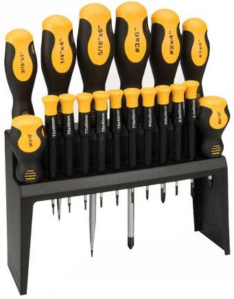 Silverline - 18PCE SOFT GRIP SCREWDRIVER SET (SOFT GRIP SCREWDRIVER SET) - 633940
