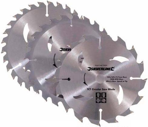 Silverline - 3PK TCT CIRCULAR SAW BLADES 150X20MM 16,24&30T - 292712