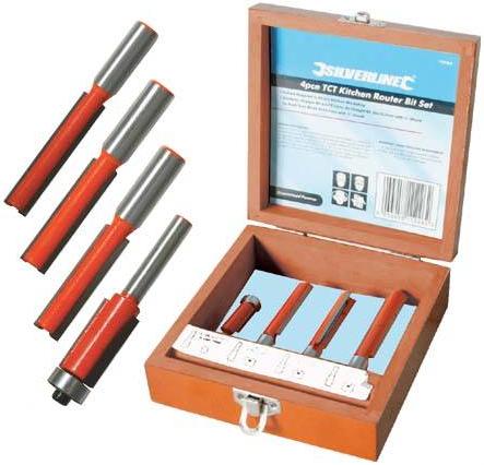 Silverline - 4PCE TCT KITCHEN ROUTER BIT SET - 719769